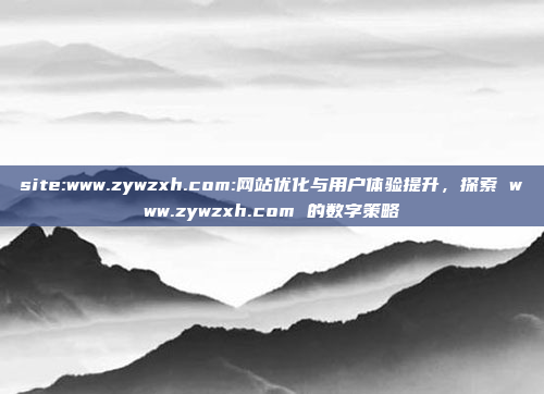 site:www.zywzxh.com:网站优化与用户体验提升，探索 www.zywzxh.com 的数字策略