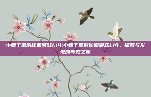 小巷子里的秘密游戏1.14:小巷子里的秘密游戏1.14，探索与发现的奇妙之旅