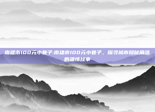 南雄市100元小巷子:南雄市100元小巷子，探寻城市隐秘角落的温情故事