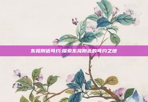 东莞附近可约:探索东莞附近的可约之地