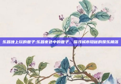 乐昌晚上玩的巷子:乐昌夜色中的巷子，探寻城市隐秘的娱乐角落