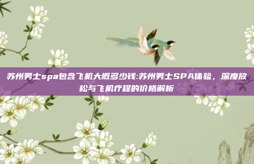 苏州男士spa包含飞机大概多少钱:苏州男士SPA体验，深度放松与飞机疗程的价格解析