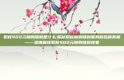 职校400元随叫随到是什么:揭秘职校随叫随到服务背后的真相——深度解读职校400元随叫随到现象