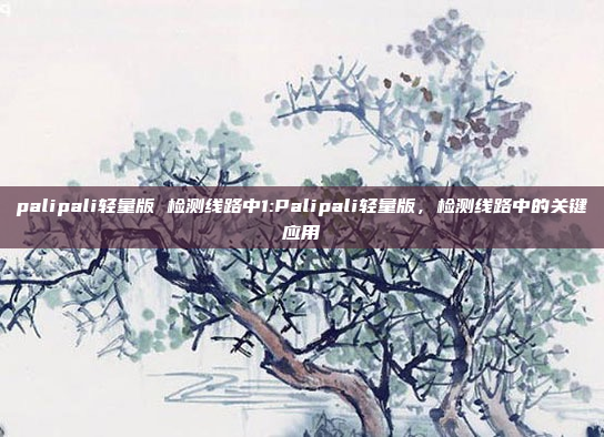 palipali轻量版 检测线路中1:Palipali轻量版，检测线路中的关键应用