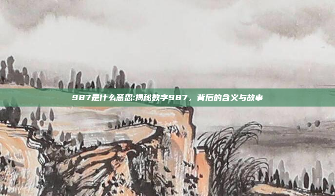 987是什么意思:揭秘数字987，背后的含义与故事